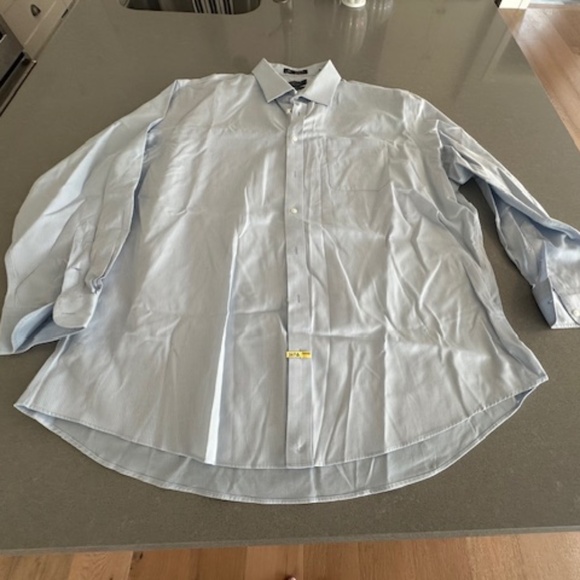 Men's Nordstrom Smartcare Size 18/35 Light Blue on Blue Stripe Dress Shirt - Picture 1 of 6